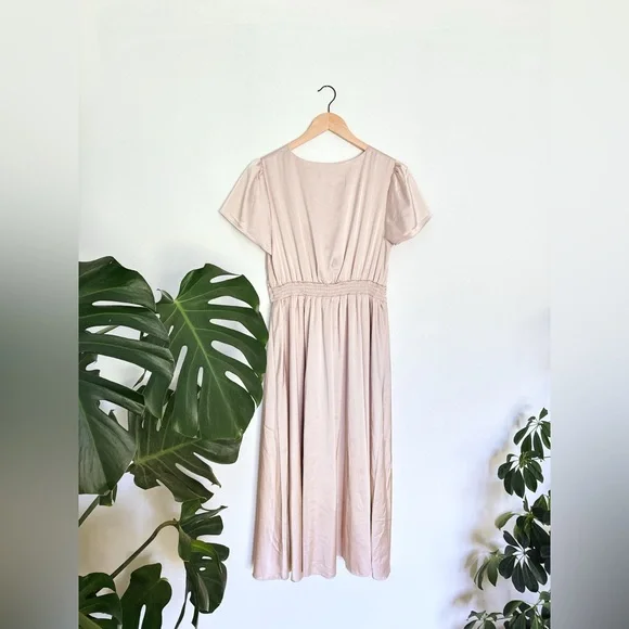 Baltic Born Poppy Satin Midi Dress - Size Medium - Picture 5 of 6